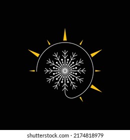 Dandelion Sun Line Logo Design