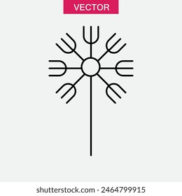 Dandelion, taraxacum line icon, vector flat simple illustration on white background..eps