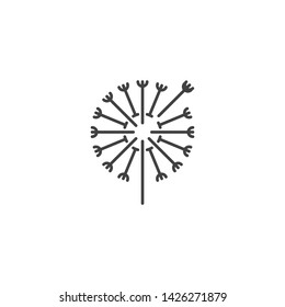 Dandelion, taraxacum. Vector logo icon template