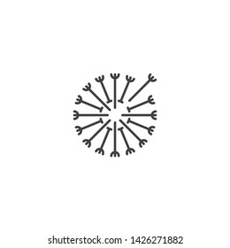 Dandelion, taraxacum. Vector logo icon template