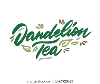 Dandelion tea hand drawn illustration. Template for card banner and poster for restaurant menu and package. Vector illustration