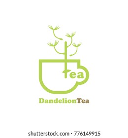 dandelion tea logo vector