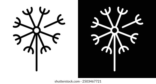 Dandelion thin line vector icon set.