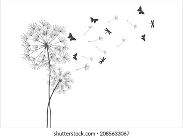 dandelion vector art design hand drawn