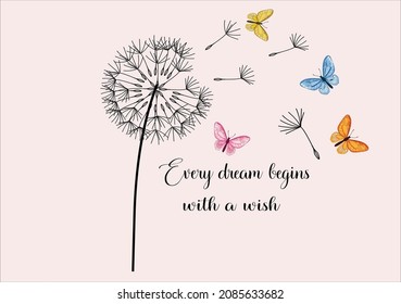 dandelion vector art design hand drawn