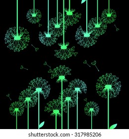 dandelion vector background botany flower blossom fluffy