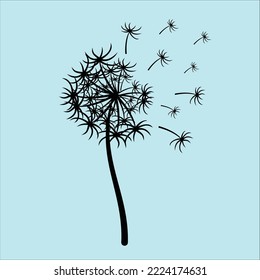 dandelion vector design illustration line art 