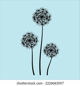 dandelion vector design illustration line art 