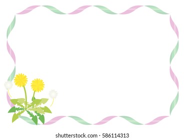 Dandelion vector frame / For message cards and postcards