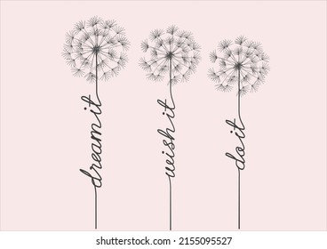 dandelion vector hand drawn design 