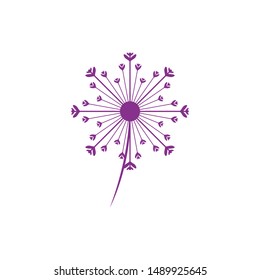 Dandelion vector icon design template 