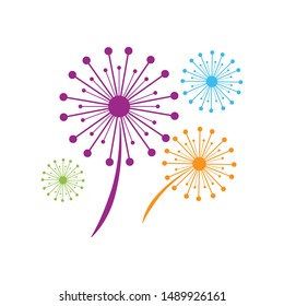 Dandelion vector icon design template 