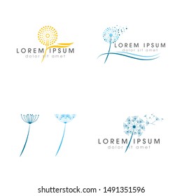 Dandelion vector icon design template 