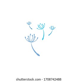 Dandelion vector icon design template 
