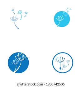 Dandelion vector icon design template 