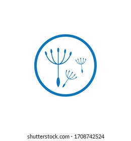 Dandelion vector icon design template 