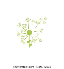 Dandelion vector icon design template 