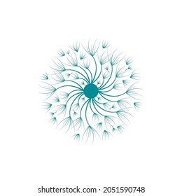 Dandelion vector icon design template 