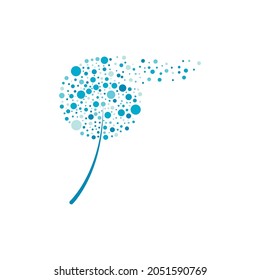 Dandelion vector icon design template 