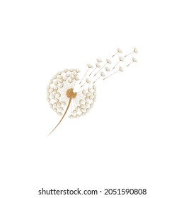 Dandelion vector icon design template 