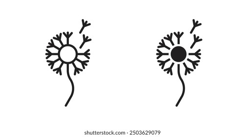 Dandelion vector icon in solid and outline style