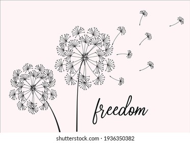 dandelion vector slogan illustration design