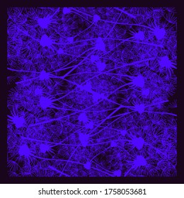 Dandelion vector texture on black background