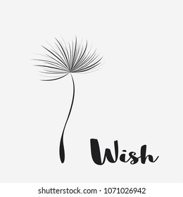 Dandelion vector. Wish. Simple minimalist style.