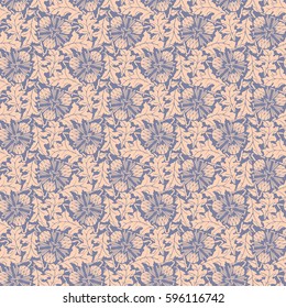 Dandelion violet seamless pattern background vector.  Blowball wallpaper