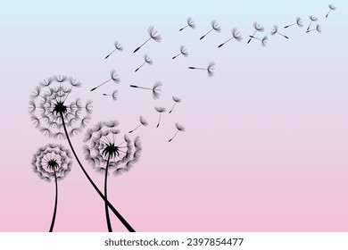 Dandelion wall decal,flow in the wind wall decal,dandelion wall stickers,dandelion flying wall decal children's room 