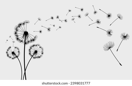 Dandelion wall decal,flow in the wind wall decal,dandelion wall stickers,dandelion flying wall decal children's room 