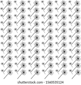 Papel pintado de Dandelion, ilustración, vector sobre fondo blanco.