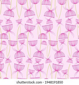 Dandelion wishing flower abstract  pattern on a pink background design