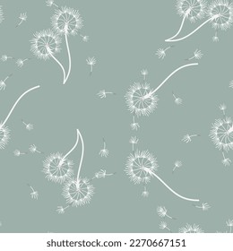 Dandelion for your design in abstract style. Abstract beautiful background. Natural background. Vector fabric texture. Floral seamless pattern in bloom. Modern art design.