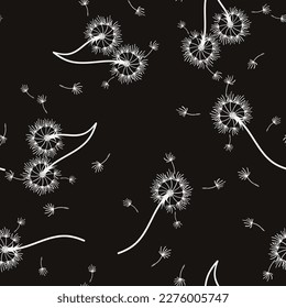 Dandelion for your design in abstract style. Abstract beautiful background. Natural background. Vector fabric texture. Floral seamless pattern in bloom. Modern art design.