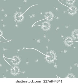 Dandelion for your design in abstract style. Abstract beautiful background. Natural background. Vector fabric texture. Floral seamless pattern in bloom. Modern art design.