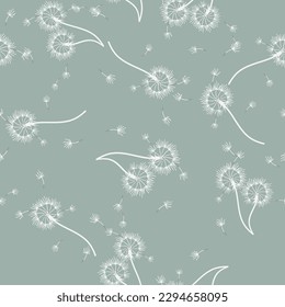 Dandelion for your design in abstract style. Abstract beautiful background. Natural background. Vector fabric texture. Floral seamless pattern in bloom. Modern art design.