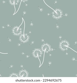 Dandelion for your design in abstract style. Abstract beautiful background. Natural background. Vector fabric texture. Floral seamless pattern in bloom. Modern art design.