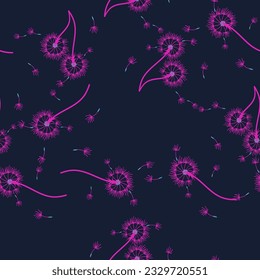 Dandelion for your design in abstract style. Abstract beautiful background. Natural background. Vector fabric texture. Floral seamless pattern in bloom. Modern art design.