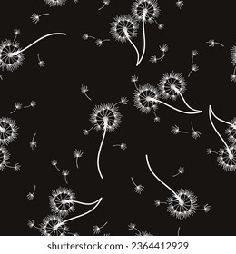 Dandelion para tu diseño en estilo abstracto. Resumen de un bello fondo. Fondo natural. Textura de tela vectorial. Patrón floral sin fisuras en flor. Diseño de arte moderno.