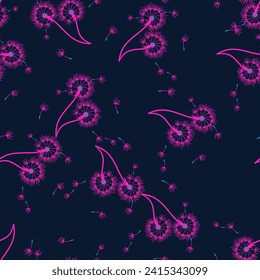 Dandelion para tu diseño en estilo abstracto. Resumen de un bello fondo. Fondo natural. Textura de tela vectorial. Patrón floral sin fisuras en flor. Diseño de arte moderno.
