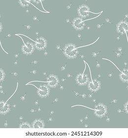 Dandelion for your design in abstract style. Abstract beautiful background. Natural background. Vector fabric texture. Floral seamless pattern in bloom. Modern art design.