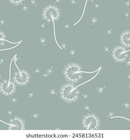 Diente de león para su diseño en estilo abstracto. Abstractas fondo hermoso. Fondo natural. Textura de tela de Vector. Patrón floral sin costuras en flor. Diseño de arte moderno.