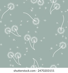 Dandelion for your design in abstract style. Abstract beautiful background. Natural background. Vector fabric texture. Floral seamless pattern in bloom. Modern art design.