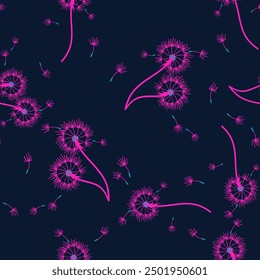 Diente de león para su diseño en estilo abstracto. Abstractas hermoso fondo. Fondo natural. Textura de tela de Vector. Patrón floral sin fisuras en flor. Diseño de arte moderno.