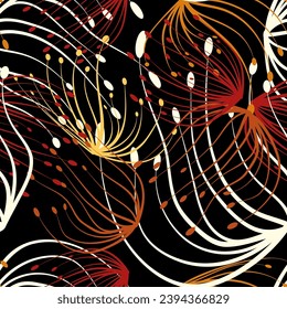 Dandelions de estilo abstracto sobre fondo claro. Bonito patrón abstracto con dientes de león para el diseño de la decoración.