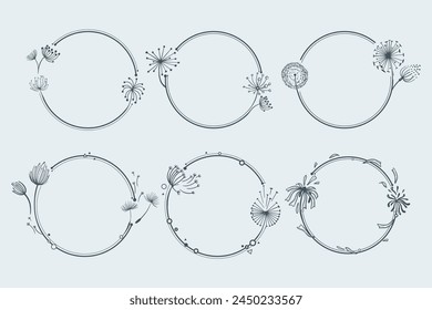 Dientes de león y marcos hermosos. Marcos hermosos para el diseño