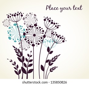 Dandelions flowers. Vector illustration