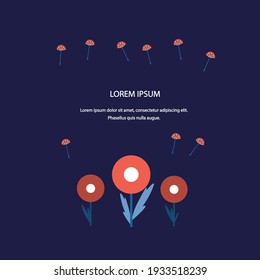 Dandelions with flying seeds.
Vector illustration in a flat style. Suitable for your text, ads, brochures, flyers.
