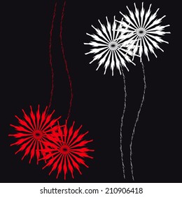 Dandelions on black background